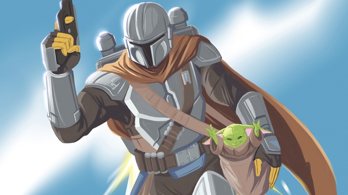 The Mandalorian and Grogu from Star Wars