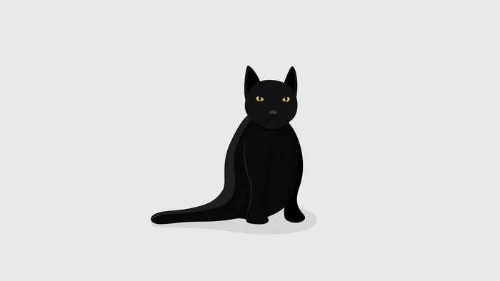 Minimalist black cat artwork