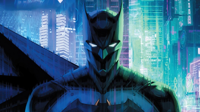 Batman in a futuristic city