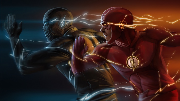 The Flash and Reverse-Flash racing
