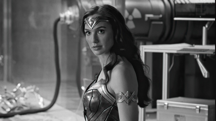 Wonder Woman from Justice League in monochrome