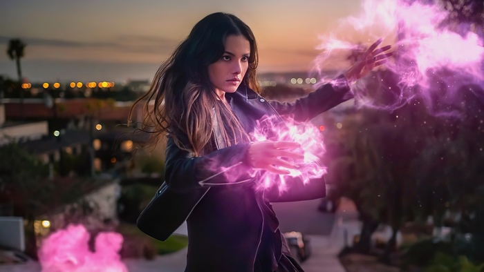 Scarlet Witch from Wanda Vision casting magic