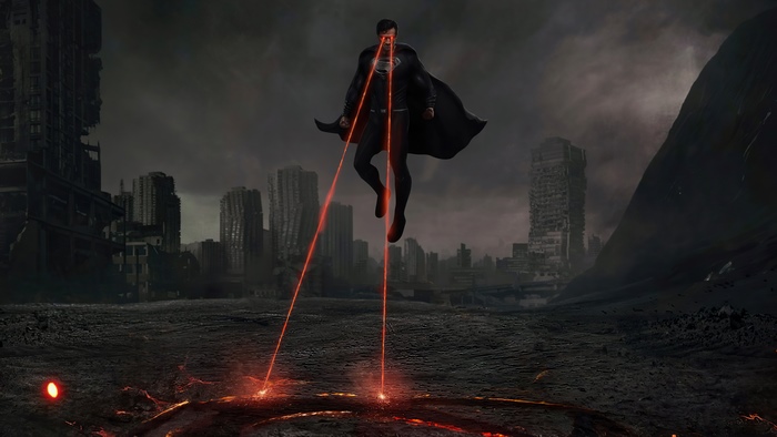 Superman from Justice League with heat vision