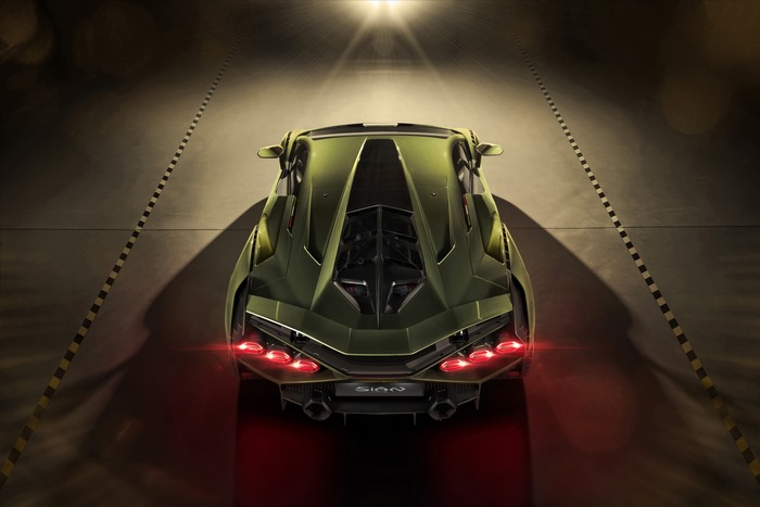 Lamborghini Sian rear view 4K