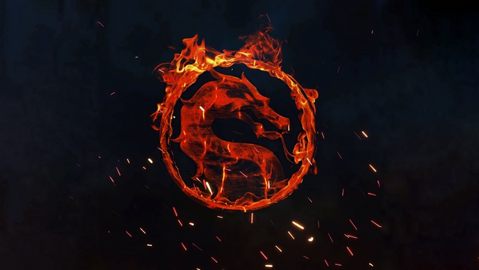 Mortal Kombat Dragon Logo on Fire 4K