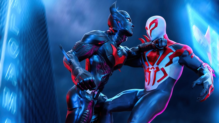 Batman Beyond vs Spider-Man 2099 digital art
