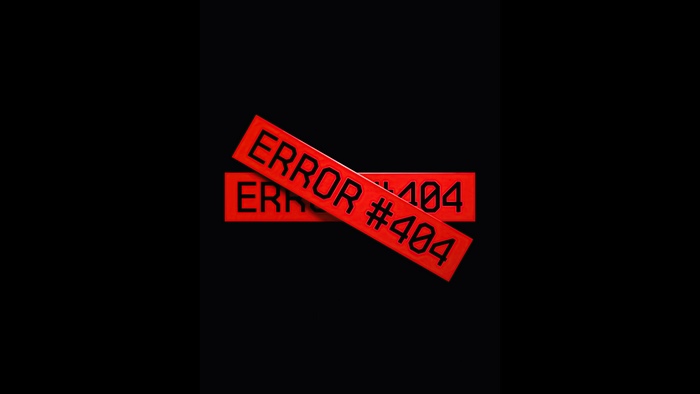 Error 404 typography on red stripes
