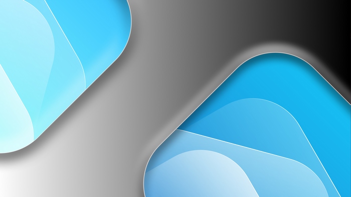 Abstract blue and gray shapes with shadows