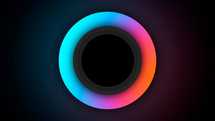 Abstract colorful ring on black background 4K