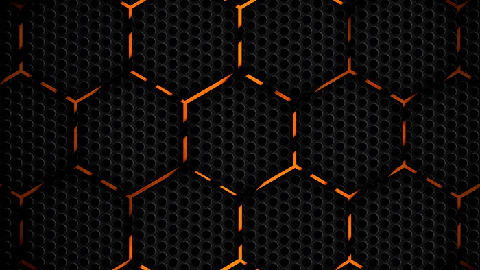 Abstract Hexagonal Pattern with Orange Lines 4K