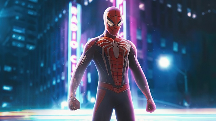 Spider-Man in a City at Night