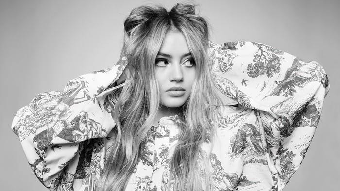 Leni Klum in monochrome portrait