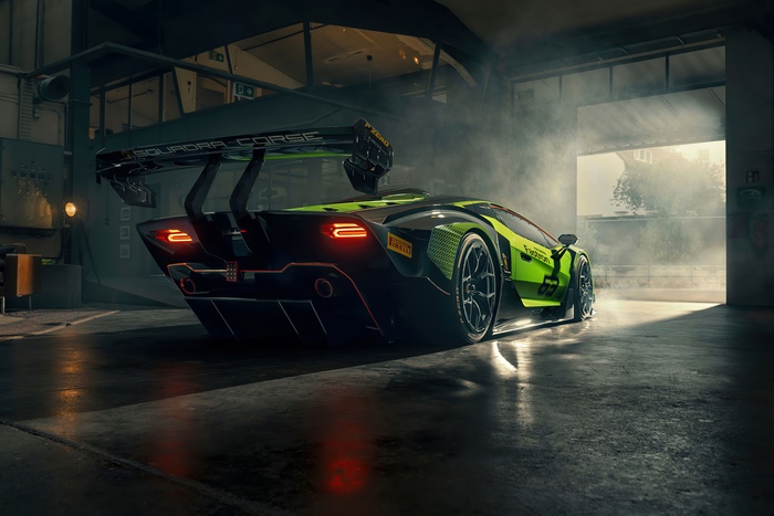 Lamborghini Essenza SCV12 in a garage