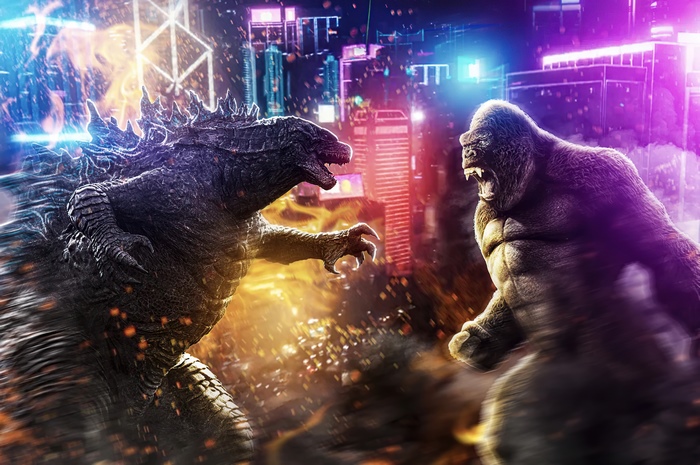 Godzilla vs. King Kong in a City