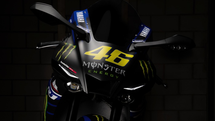 Valentino Rossi's Yamaha R1 Monster Energy motorcycle