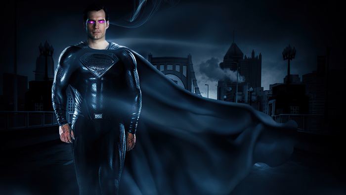 Superman from DC Comics in black suit