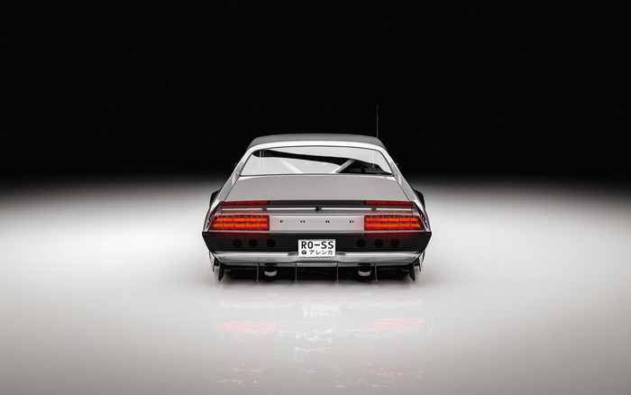 Ford car rear view 4K digital art
