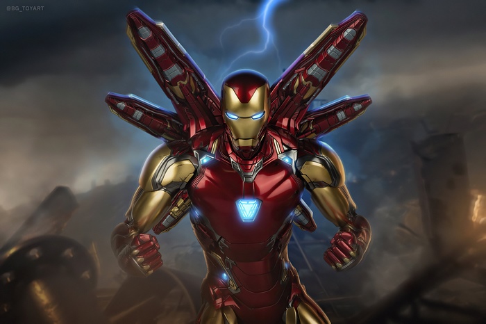 Iron Man with wings in 4K