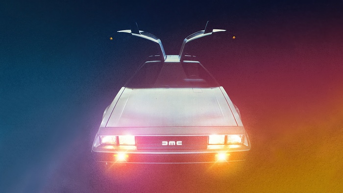 DeLorean DMC-12 with Gull-wing doors open