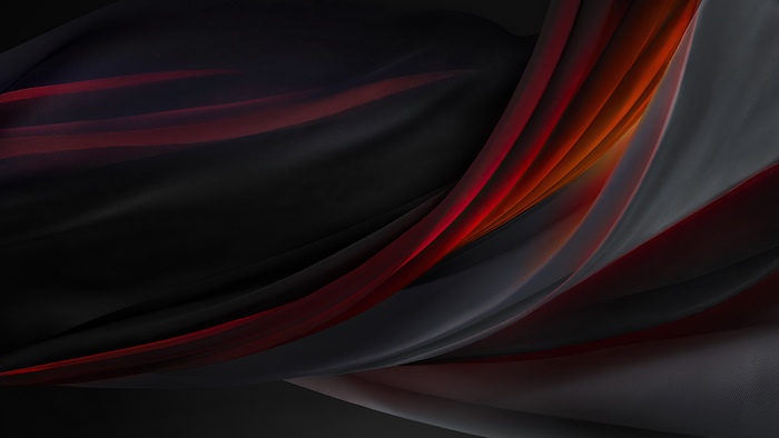 Abstract digital art with red and black flowing fabric