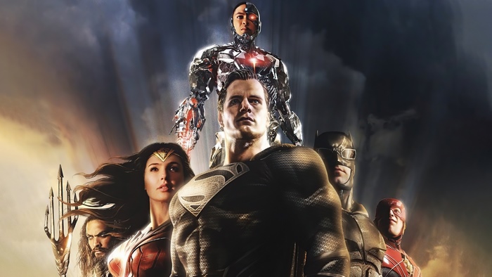 Justice League with Superman, Batman, Wonder Woman, Aquaman, Cyborg, and Flash