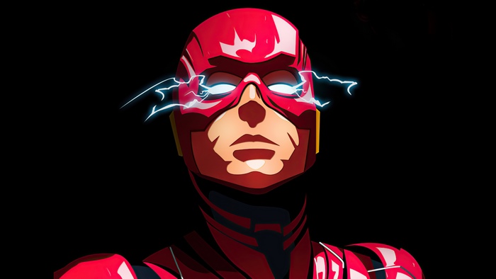 The Flash artwork with lightning eyes