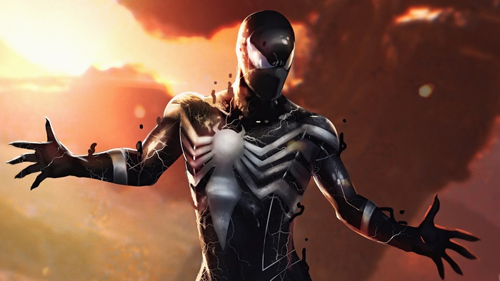Spider-Man in Venom suit artwork