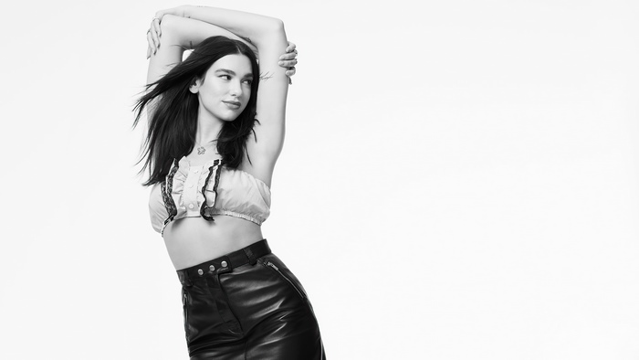 Dua Lipa in monochrome