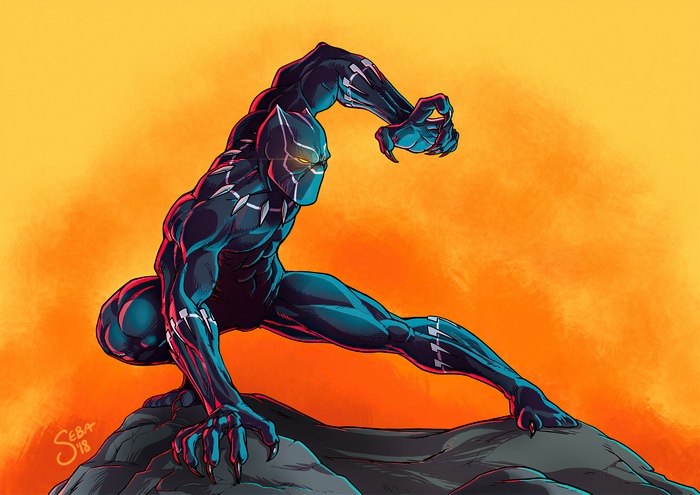 Black Panther artwork by Seba