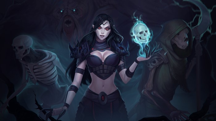 Necromancer with spectral beings from The Elder Scrolls Online