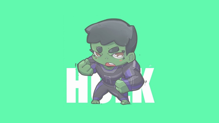 Hulk from Marvel Comics, minimalist digital art