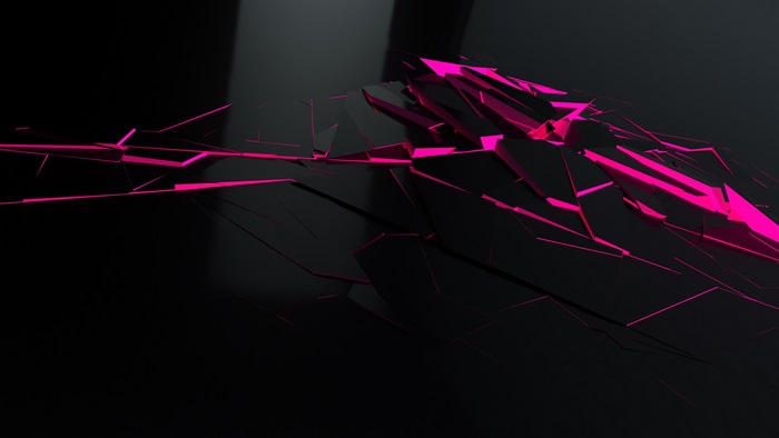 Abstract digital art with pink and black geometric shapes