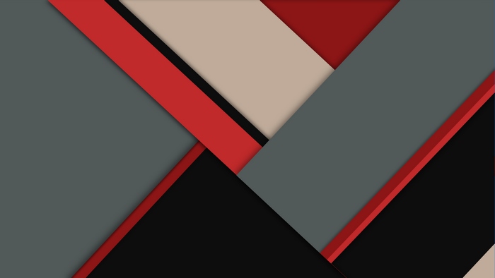 Abstract geometric shapes with red, gray, and beige colors