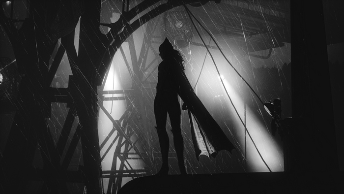 Catwoman from DC Comics in the rain