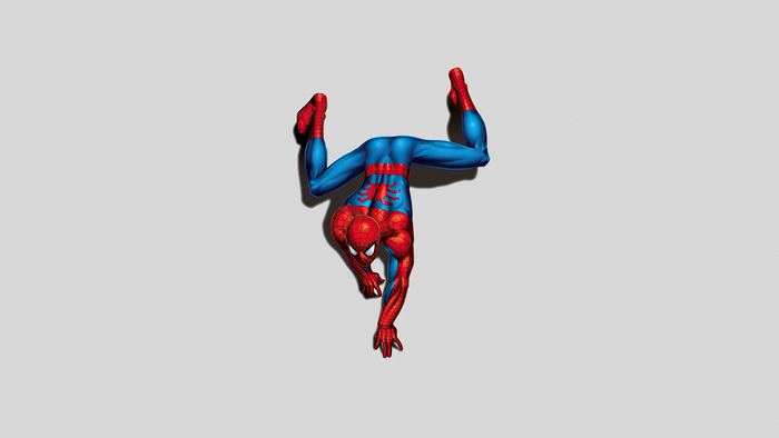 Spiderman doing a handstand