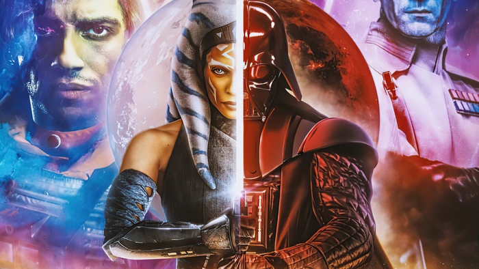 Ahsoka Tano and Darth Vader from Star Wars