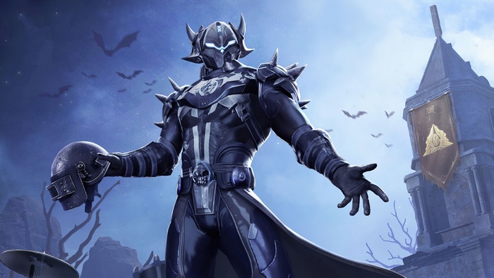 PlayerUnknown's Battlegrounds character in dark armor