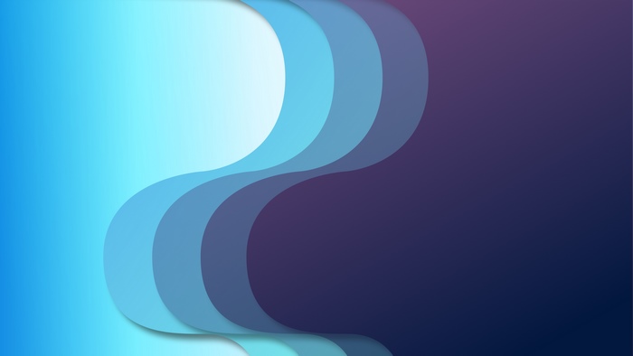Abstract layered waves in blue and purple gradient
