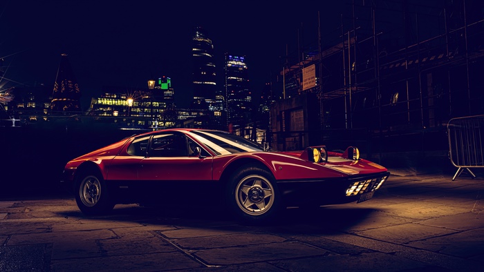 Red Ferrari 308 GTB at Night in City
