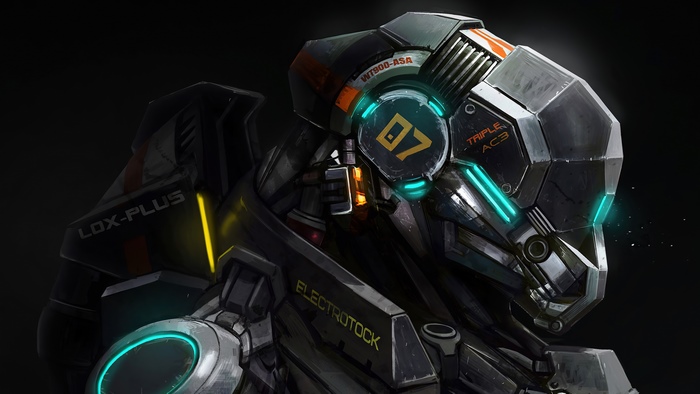 Robot with "LOX-PLUS" and "ELECTROTOOCK" markings