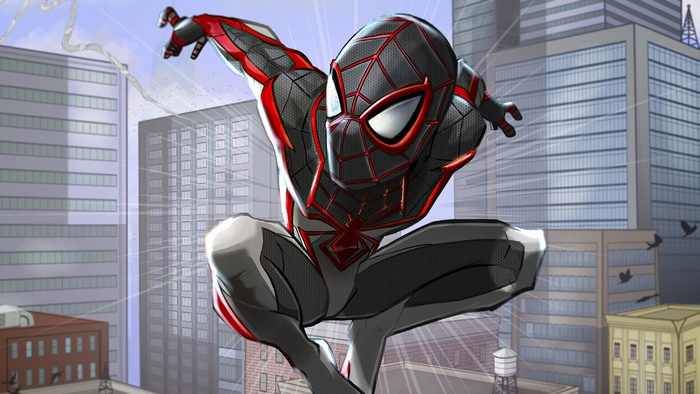 Spider-Man Miles Morales in a City