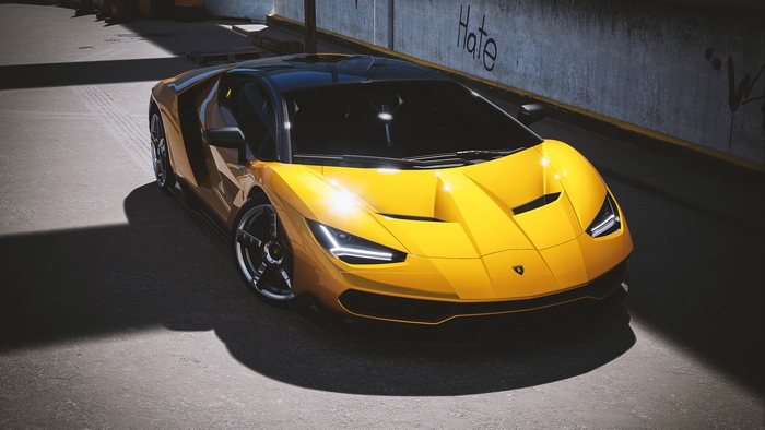 Yellow Lamborghini Centenario 4K CGI