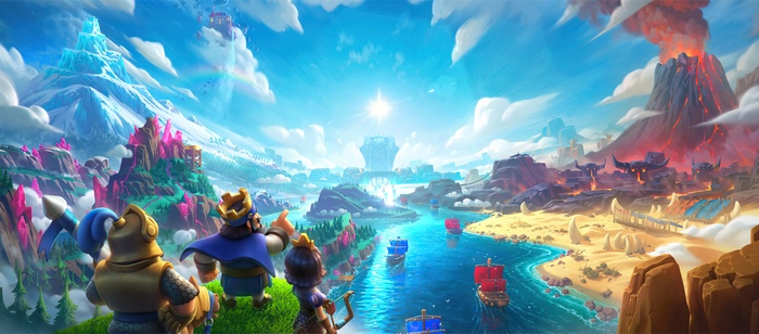 Clash Royale 4K Fantasy Landscape with Characters
