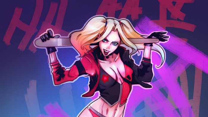 Harley Quinn with a baseball bat