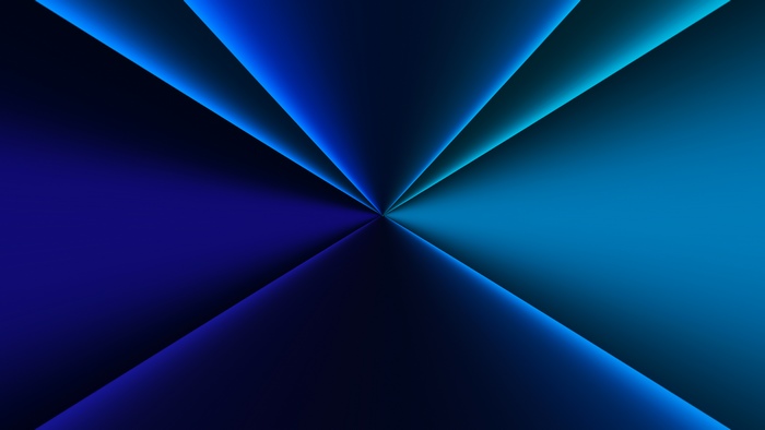 Abstract digital art with blue light rays