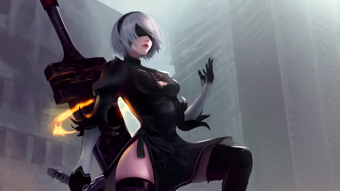 2B from Nier Automata artwork 4K