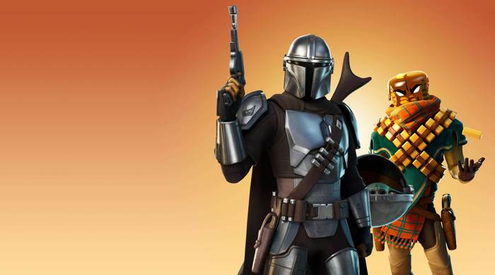 The Mandalorian and Grogu from Fortnite 4K