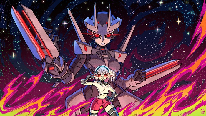 Mecha Team Leader and a girl from Fortnite