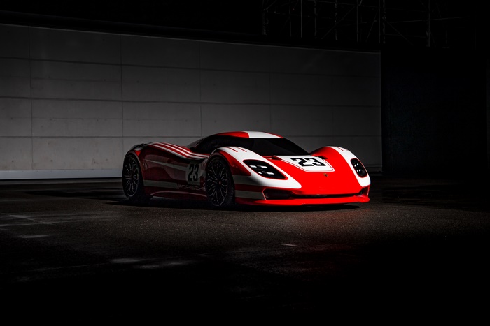 Porsche 917 concept car in red and white livery