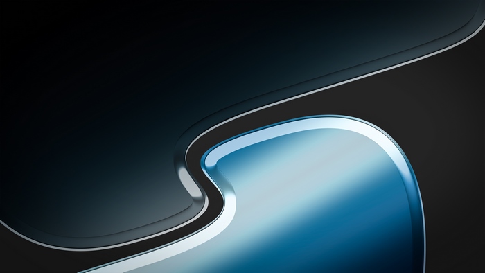 Abstract digital art with blue and black elements